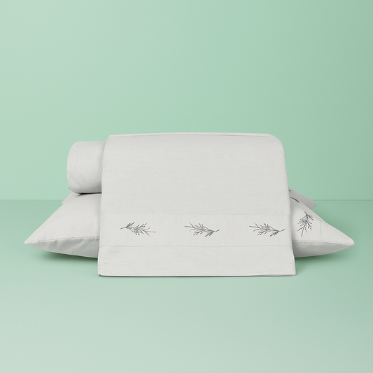 Jogo de Cama Ramo de Linho Cinza