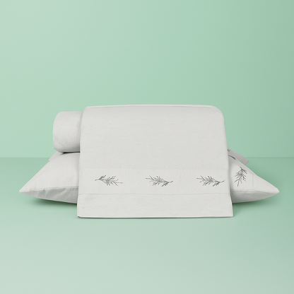 Jogo de Cama Ramo de Linho Cinza