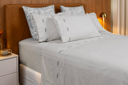 Jogo de Cama Ramo de Linho cinza 2